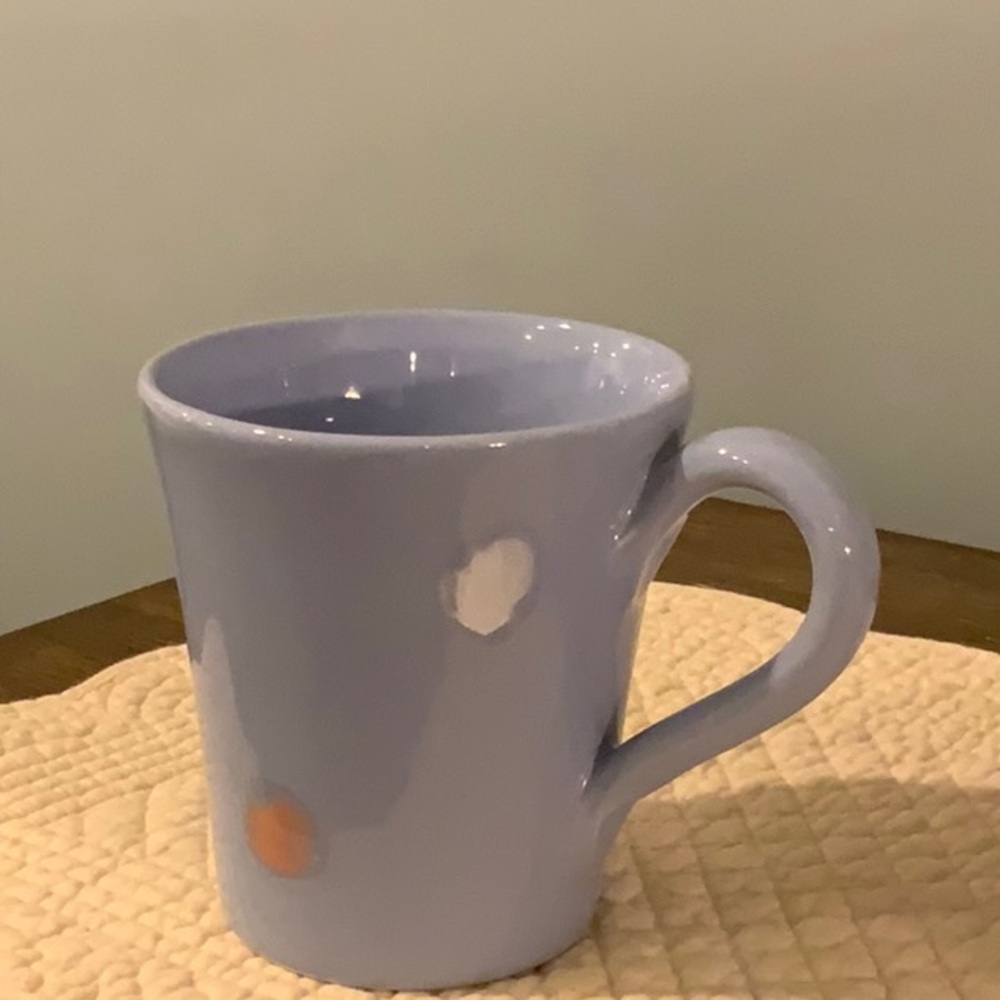 RARE Color- Vietri - Italian - Pallini Lilac Polka Dot Mug